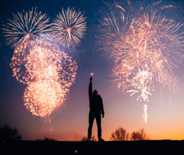 man with fireworks